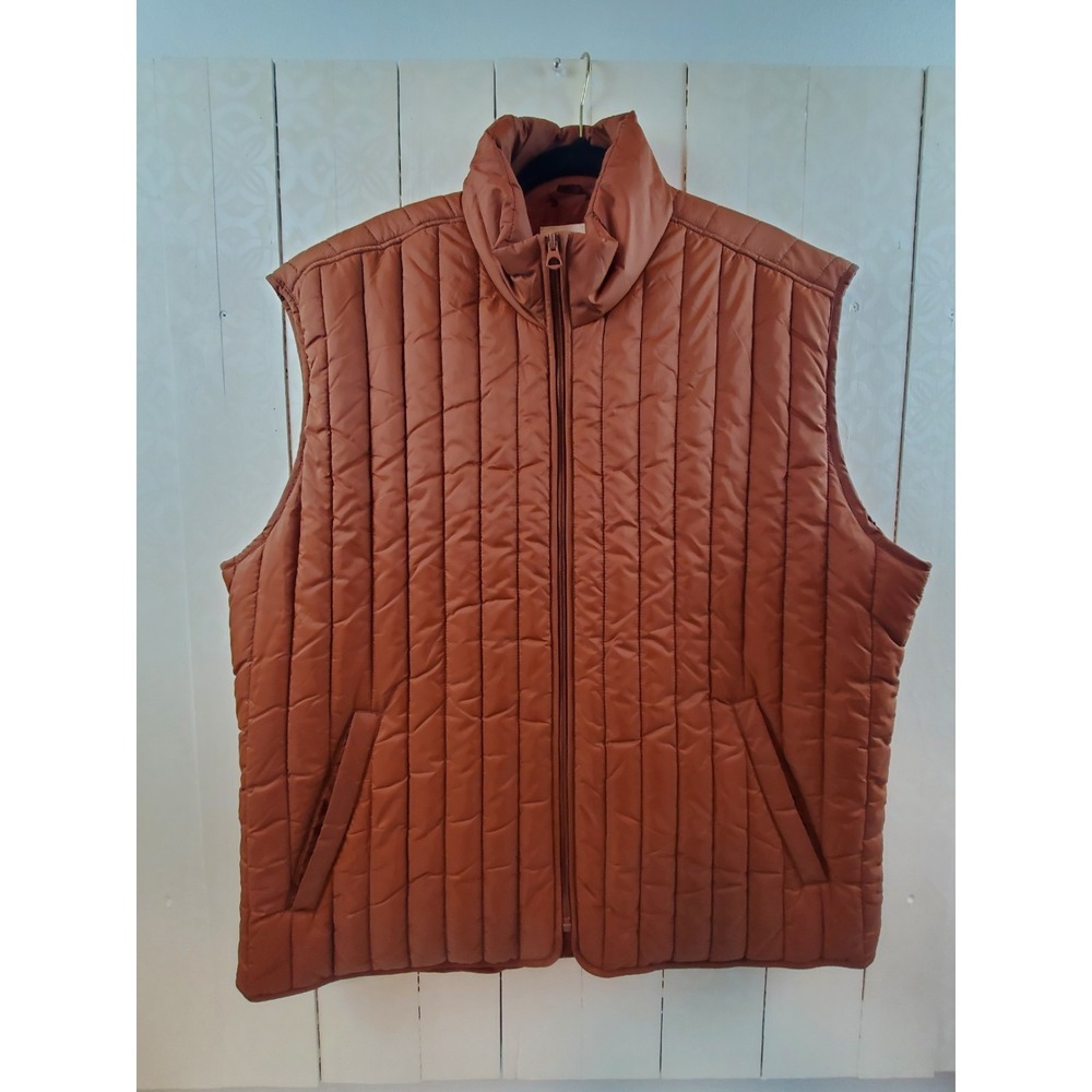 Burnt Orange Puffer Vest Men 2XL Mutual Weave Gorpcore Grandpacore Outdoor Big T